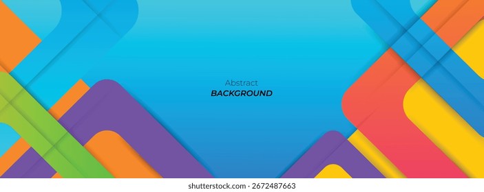 Fundo de banner colorido retângulo abstrato. Plano de fundo abstrato de gradiente de cor com efeito de linha de onda dinâmica.