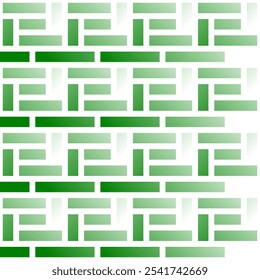 Abstract rectangle composition pattern. Gradient between white and green. White line. 