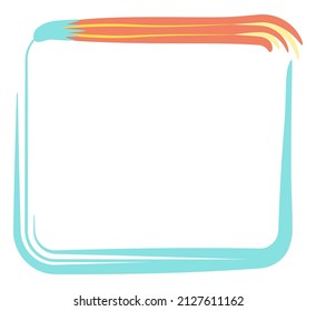 Resumen rectángulo ilustración decorativa del marco Efecto fluido Elemento de diseño Copiar espacio Isolación de la ilustración del vector sobre fondo blanco