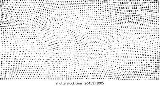 Abstract rectangle dot halftone gradient texture. Vanishing polka dot background design