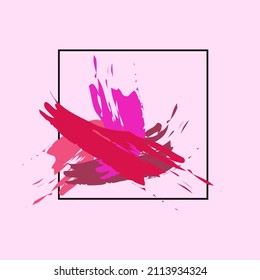 Abstract rectangle frame on pink	