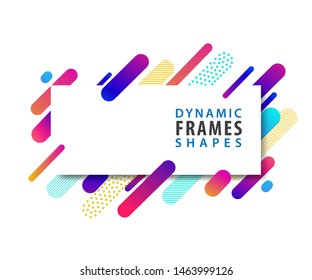 Abstract rectangle frames with dynamic shapes for cover design, poster, card greeting, business. Vector illustration template.