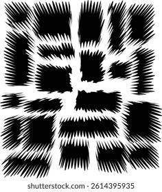 Abstract rectangle frames with wiggly borders, Various Shapes with zigzag edge, Black blob shapes, abstract organic forms, vector illustration, Modern blob shape design, Unique, artistic, creative,