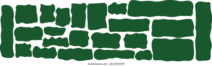 Abstract rectangle frames with wiggly borders, Various Shapes with zigzag edge, Black blob shapes, abstract organic forms, vector illustration, Modern blob shape design, Unique, artistic, creative,