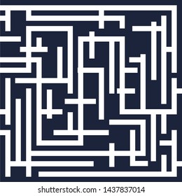 Abstract rectangle labyrinth. Right way concept illustration
