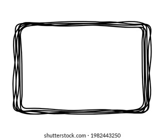 Abstract rectangle as line drawing on white as background. Vector