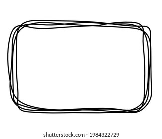 Resumen rectángulo como dibujo de línea sobre blanco como fondo. Vector