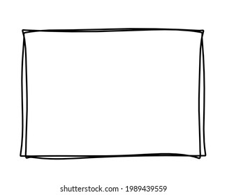 Abstract Rectangle As Line Drawing On White As Background. Vector