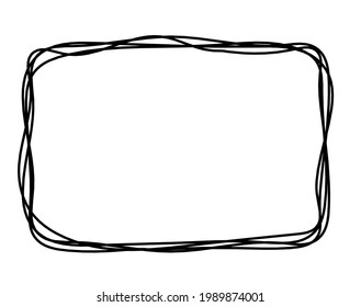 Abstract rectangle as line drawing on white as background. Vector