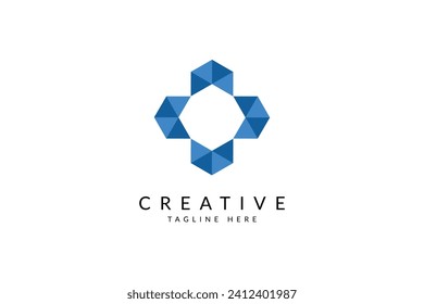 Abstract rectangle logo design vector illustration.