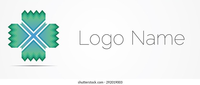 Abstract rectangle logo icon. Vector illustration