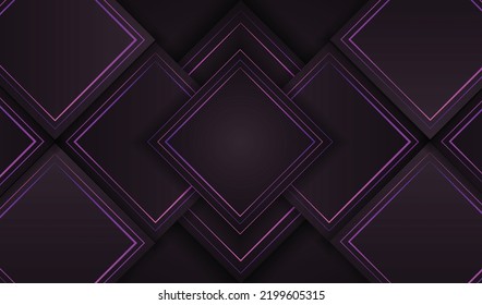 Abstract rectangle luxury background. Purple lines luxury on white overlap burgundy and black shades color background. elegant realistic paper cut style 3d. 