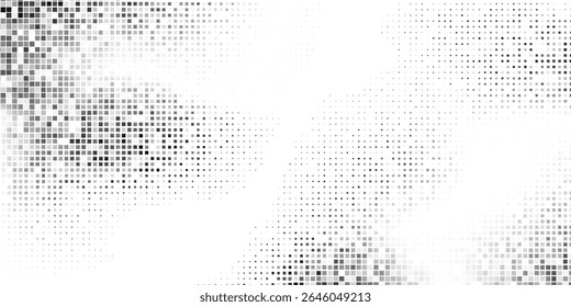 Abstract rectangle mesh dot halftone gradient texture. Vanishing polka dot background design abstract modern art