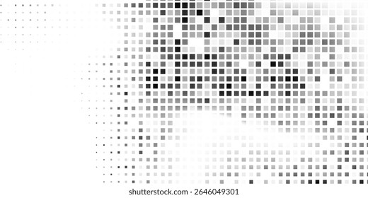Textura de gradiente de meio-tom de malha retangular abstrata. Desenho de fundo de bolinhas fugindo