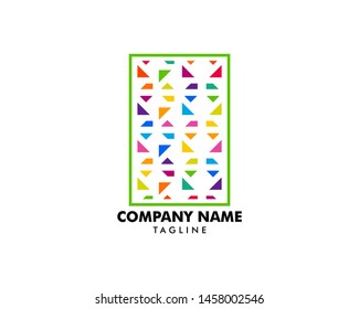 Abstract Rectangle Mosaic Logo Design Template