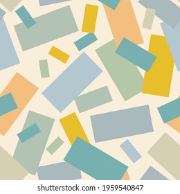 Abstract Rectangle Pastel Colors Illustration, Dizzy Rectangle Pattern, Fashionable, Vector Background.