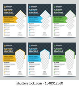 Abstract Rectangle Shape Business Flyer Design. Brochure Template. A4 Size. Flat Design - Vector