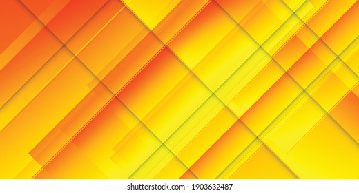 Abstract rectangle square box overlapping layer orange background with silver line decoration. Gradient geometric shape background with dynamic rectangle abstract