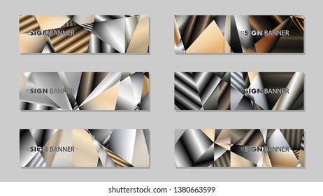 Abstract rectangle vector banner with a background of metal geometric gradient colors. design template. future Poster template design