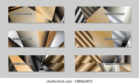 Abstract rectangle vector banner with a background of metal geometric gradient colors. design template. future Poster template design
