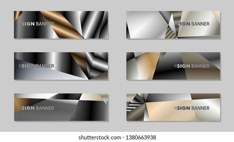 Abstract rectangle vector banner with a background of metal geometric gradient colors. design template. future Poster template design