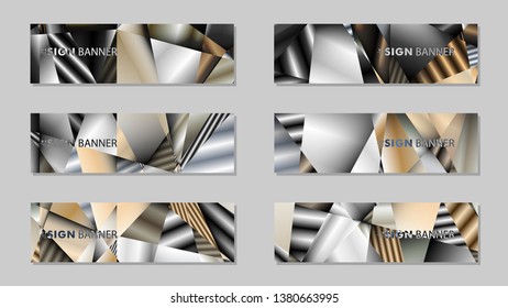 Abstract rectangle vector banner with a background of metal geometric gradient colors. design template. future Poster template design