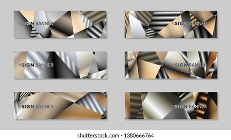 Abstract rectangle vector banner with a background of metal geometric gradient colors. design template. future Poster template design