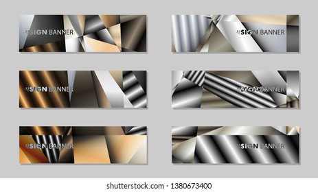 Abstract rectangle vector banner with a background of metal geometric gradient colors. design template. future Poster template design