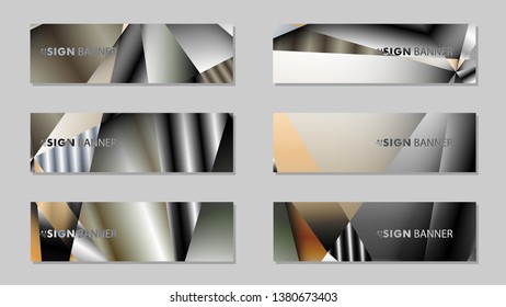 Abstract rectangle vector banner with a background of metal geometric gradient colors. design template. future Poster template design