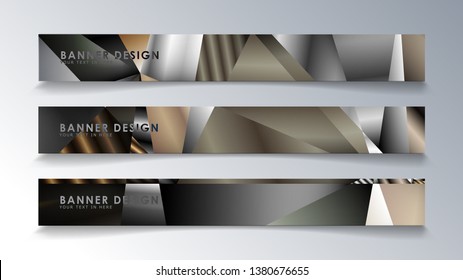 Abstract rectangle vector banner with a background of metal geometric gradient colors. design template. future Poster template design