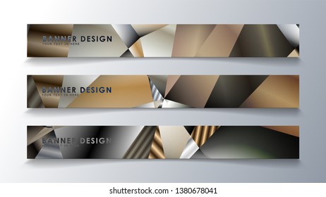 Abstract rectangle vector banner with a background of metal geometric gradient colors. design template. future Poster template design