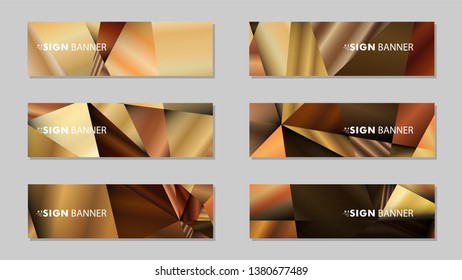 Abstract rectangle vector banners with luxury geometric gradient backgrounds . design templates. future Poster template design