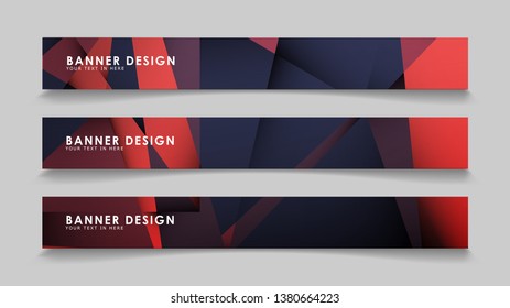 Abstract rectangle vector banners with red black geometric gradient backgrounds . design templates. future Poster template design