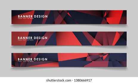 Abstract rectangle vector banners with red black geometric gradient backgrounds . design templates. future Poster template design