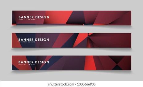 Abstract rectangle vector banners with red black geometric gradient backgrounds . design templates. future Poster template design