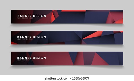 Abstract rectangle vector banners with red black geometric gradient backgrounds . design templates. future Poster template design