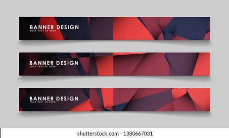 Abstract rectangle vector banners with red black geometric gradient backgrounds . design templates. future Poster template design