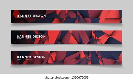 Abstract rectangle vector banners with red black geometric gradient backgrounds . design templates. future Poster template design