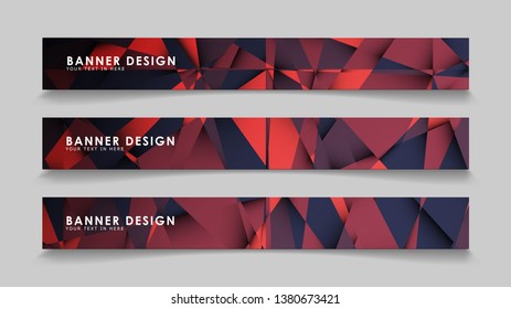 Abstract rectangle vector banners with red black geometric gradient backgrounds . design templates. future Poster template design