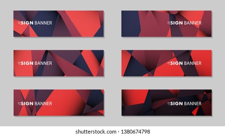 Abstract rectangle vector banners with red black geometric gradient backgrounds . design templates. future Poster template design