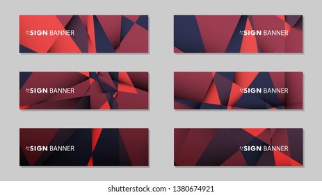 Abstract rectangle vector banners with red black geometric gradient backgrounds . design templates. future Poster template design