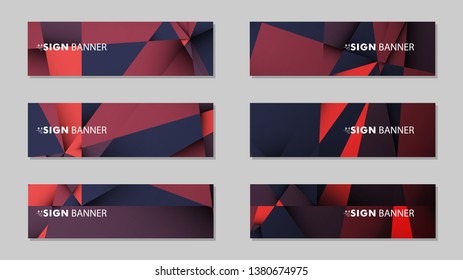 Abstract rectangle vector banners with red black geometric gradient backgrounds . design templates. future Poster template design