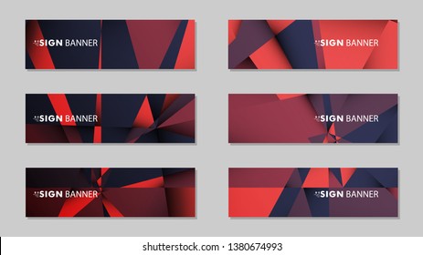 Abstract rectangle vector banners with red black geometric gradient backgrounds . design templates. future Poster template design