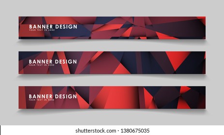 Abstract rectangle vector banners with red black geometric gradient backgrounds . design templates. future Poster template design