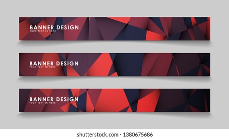 Abstract rectangle vector banners with red black geometric gradient backgrounds . design templates. future Poster template design