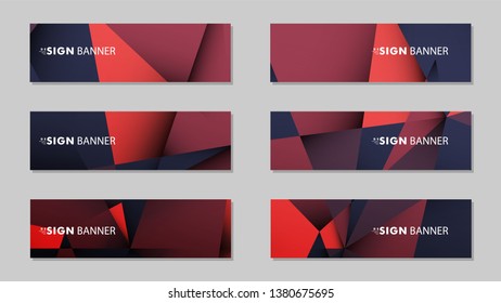 Abstract rectangle vector banners with red black geometric gradient backgrounds . design templates. future Poster template design