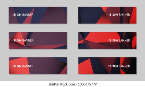 Abstract rectangle vector banners with red black geometric gradient backgrounds . design templates. future Poster template design