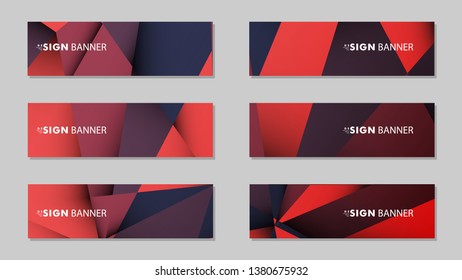 Abstract rectangle vector banners with red black geometric gradient backgrounds . design templates. future Poster template design