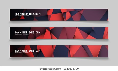 Abstract rectangle vector banners with red black geometric gradient backgrounds . design templates. future Poster template design