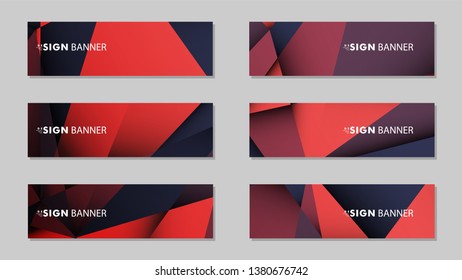 Abstract rectangle vector banners with red black geometric gradient backgrounds . design templates. future Poster template design